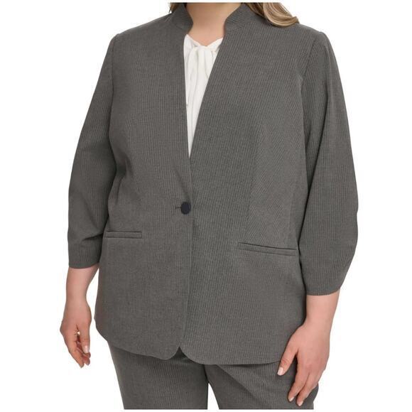 Calvin Klein Jackets & Blazers - Calvin Klein Plus Pinstripe One
Button Blazer size 24W